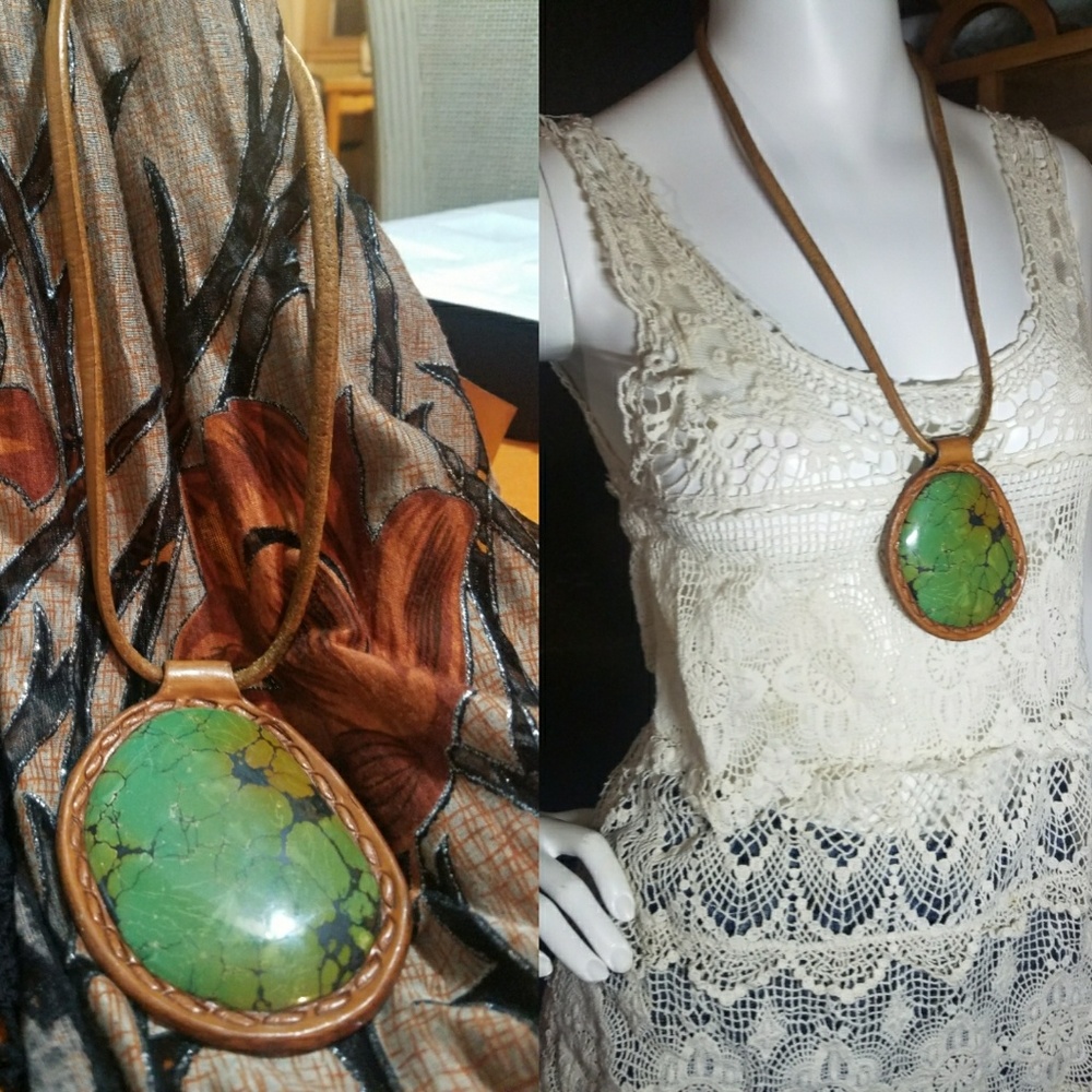 Boho, Nature Reptile Designed Leather Necklace!